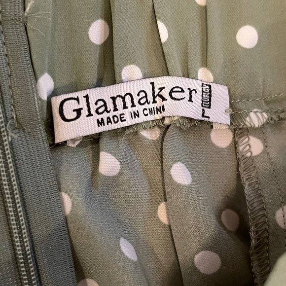 Glamaker Polka Dot Skirt With Split Women's Large - Picture 3 of 4